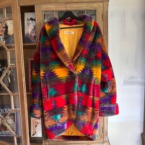 Vintage Southwestern Pattern Coat – Bold & Oversized